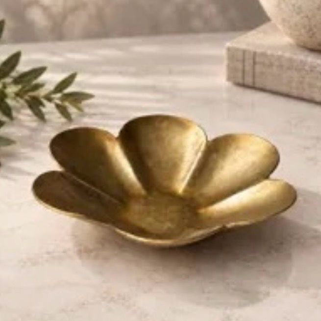 Pdg 5" Flower Dish Ant Brass