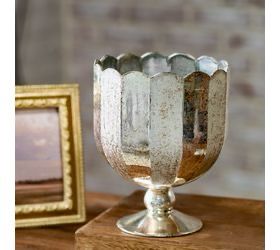 Pdg 7" Glass Scallop Top Candle Cup