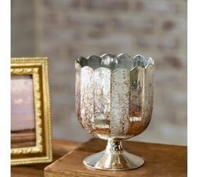 Pdg 6" Glass Scallop Top Candle Cup
