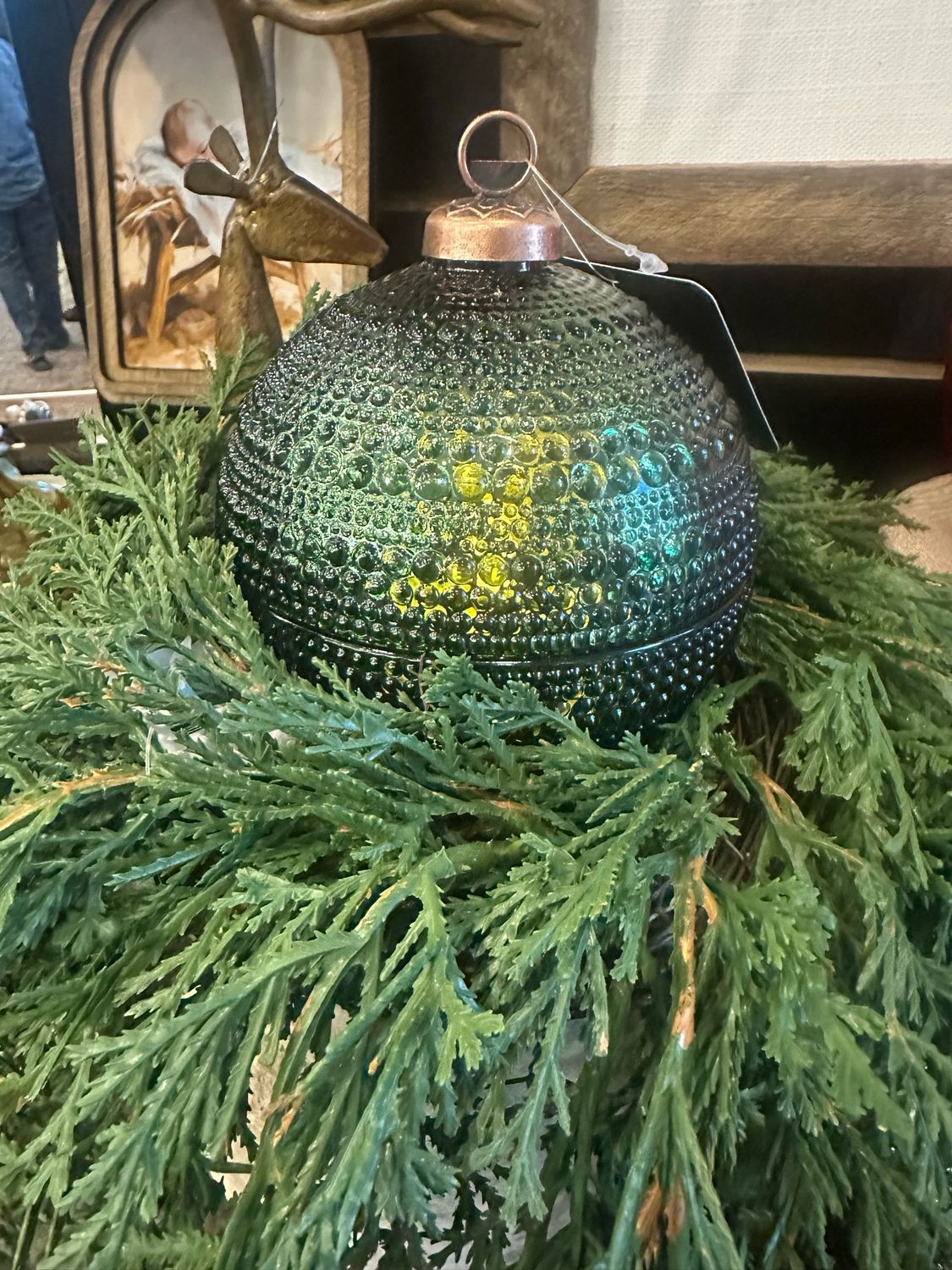PDG 4.3" Green Dots Orn Jar