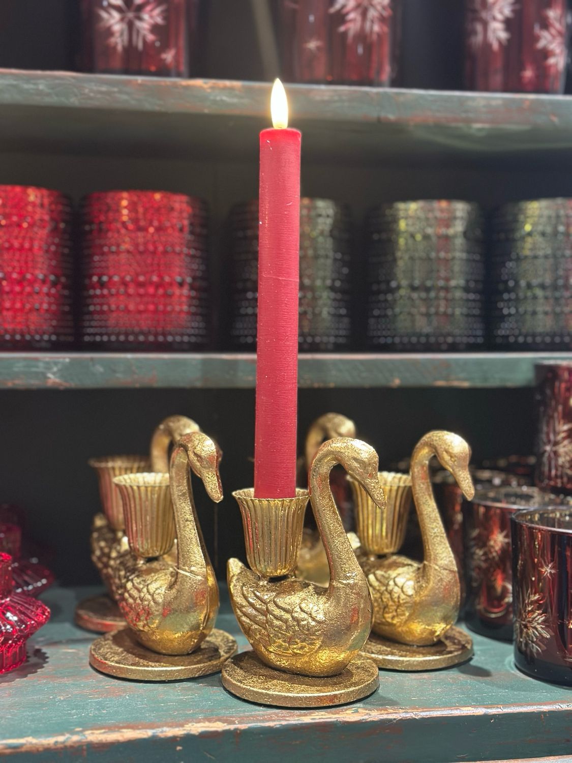 ARL 4.5" Gold Swan Candlestick