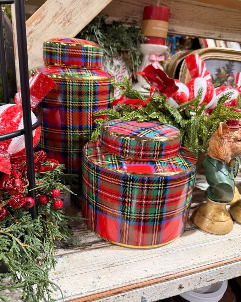 ARL 8" Tartan Plaid Decorative Jar