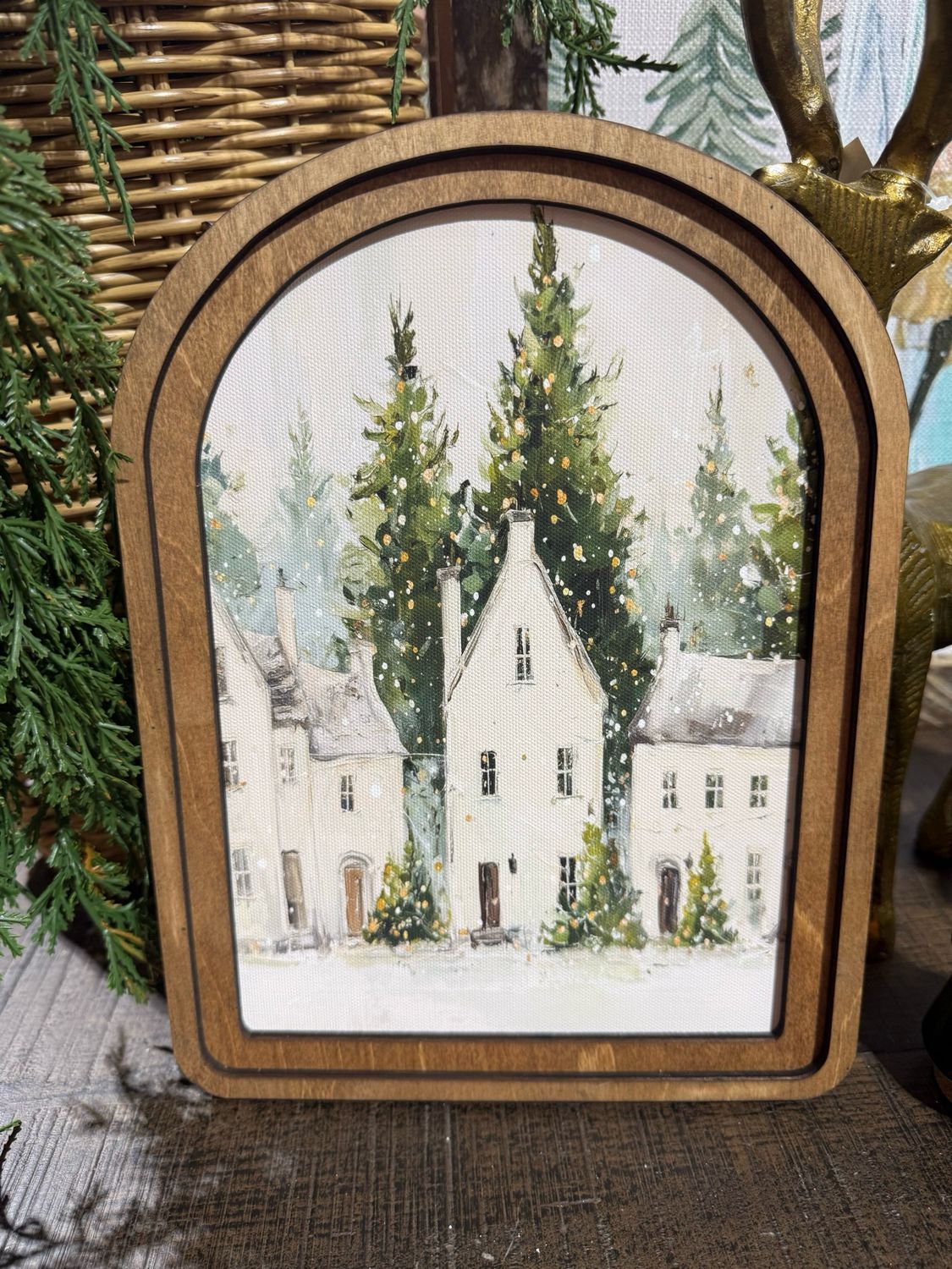 Red Arch 8.25x11 White Christmas Houses