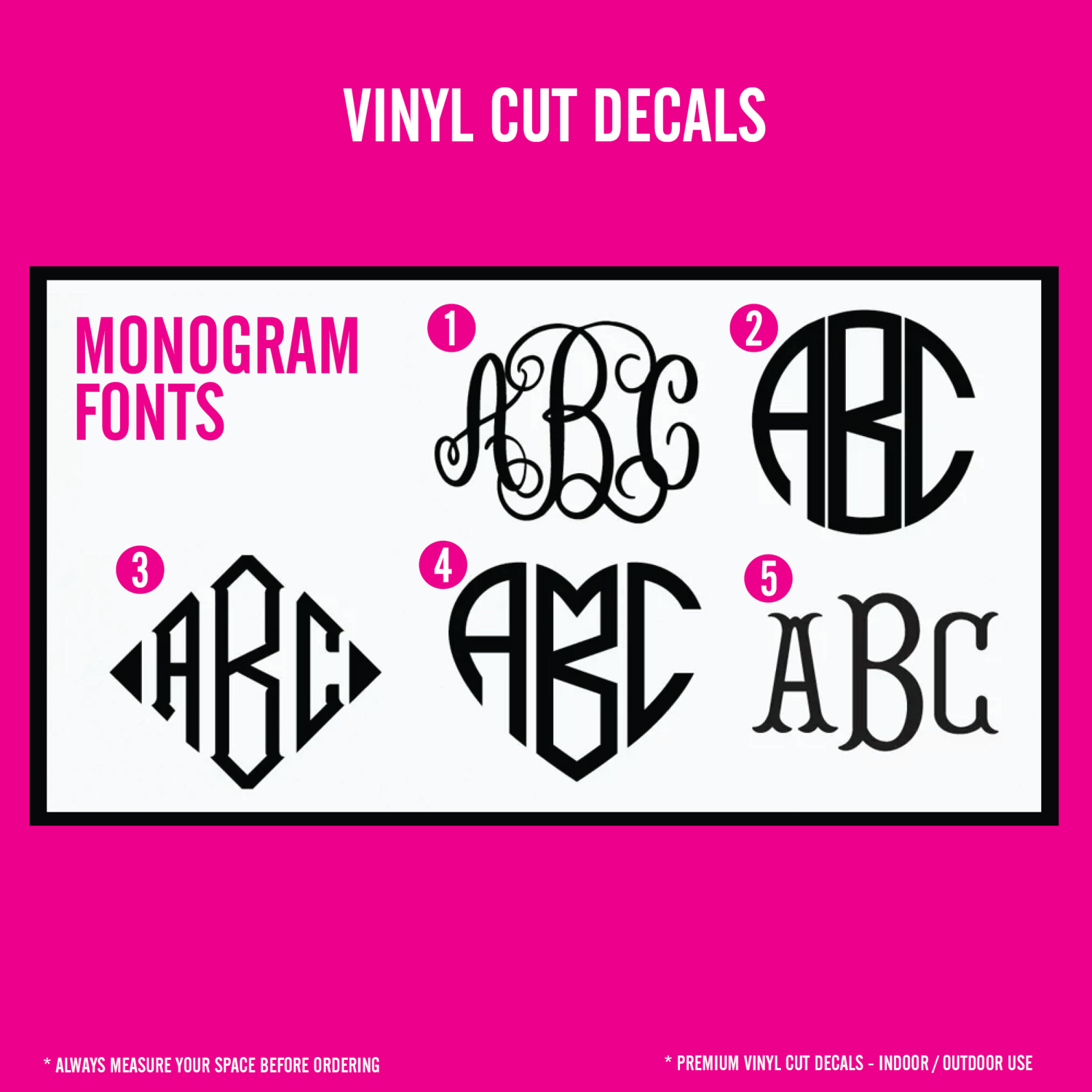 Monogram - Vinyl Decals - Individual