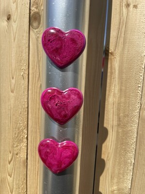 Heart Magnets - Resin - Red and Glitter SWIRL