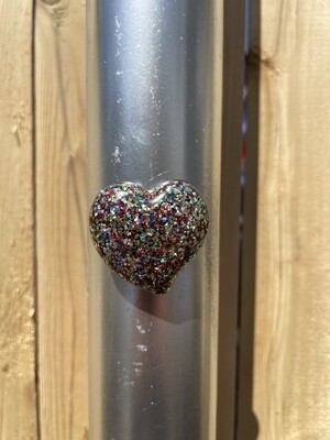 Heart Magnets - Resin - Multi-Color Chunky Glitter