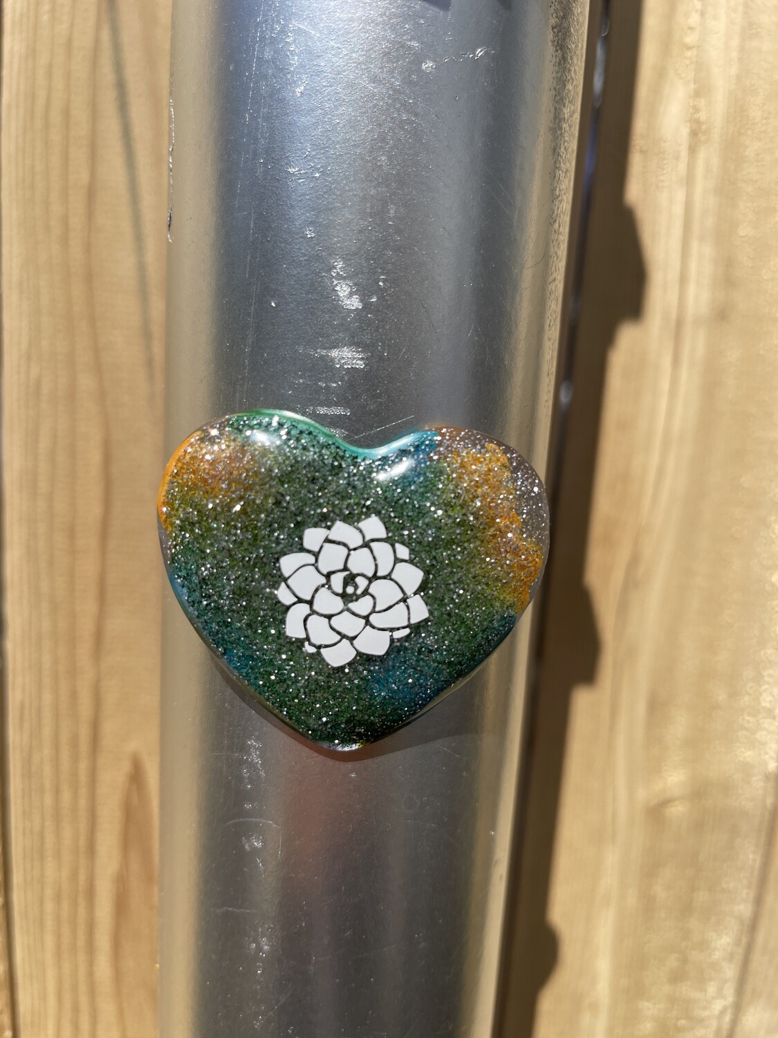 Heart Magnets - Resin - Blue, Green, Yellow Glitter; Succulent Bloom Icon