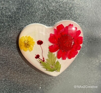 Heart Magnets - Flower Heart (Red)