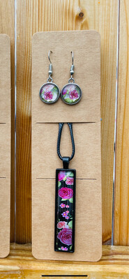 Necklace & Earring Set - Rose Graphic 1