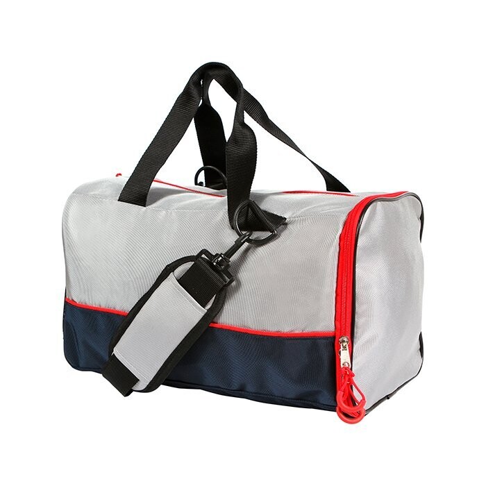 1 Maleta Fitness Fabricada En Nylon Con Bolsa Lateral Para Zapatos,  impresos con tu logo.