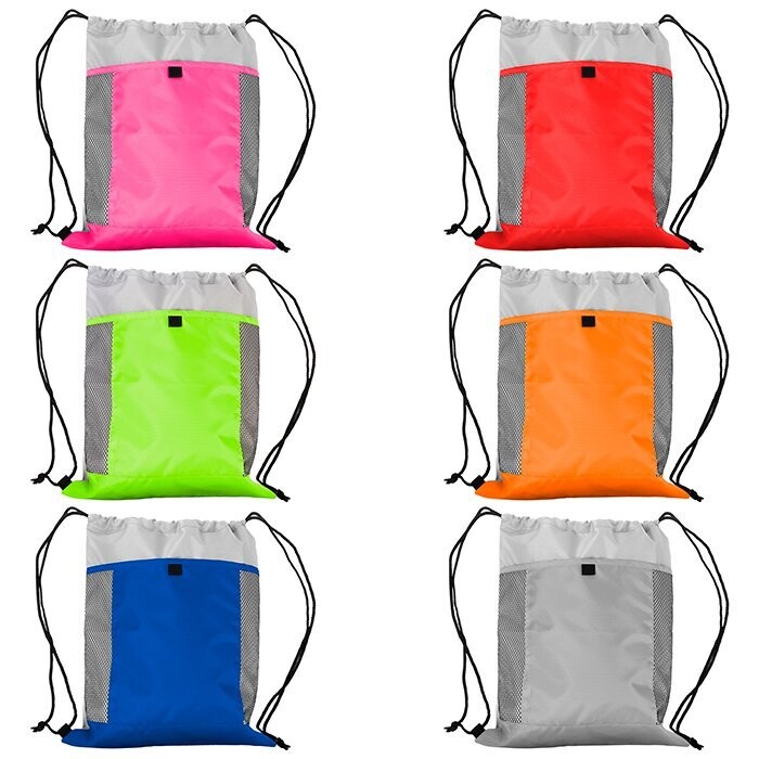 10 Mochilas Tipo Saco Con Jareta En Poliéster , impresas con tu logo.