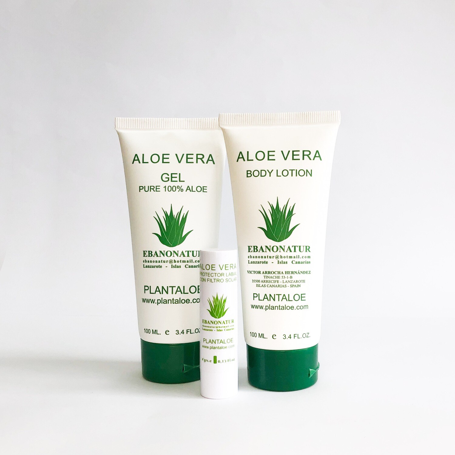 Ebanonatur Pack de viaje 3  Aloe Vera (Gel + Body + Labial)