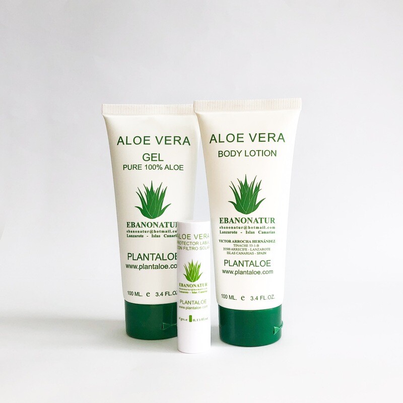 Ebanonatur Pack de viaje 3  Aloe Vera (Gel + Body + Labial)