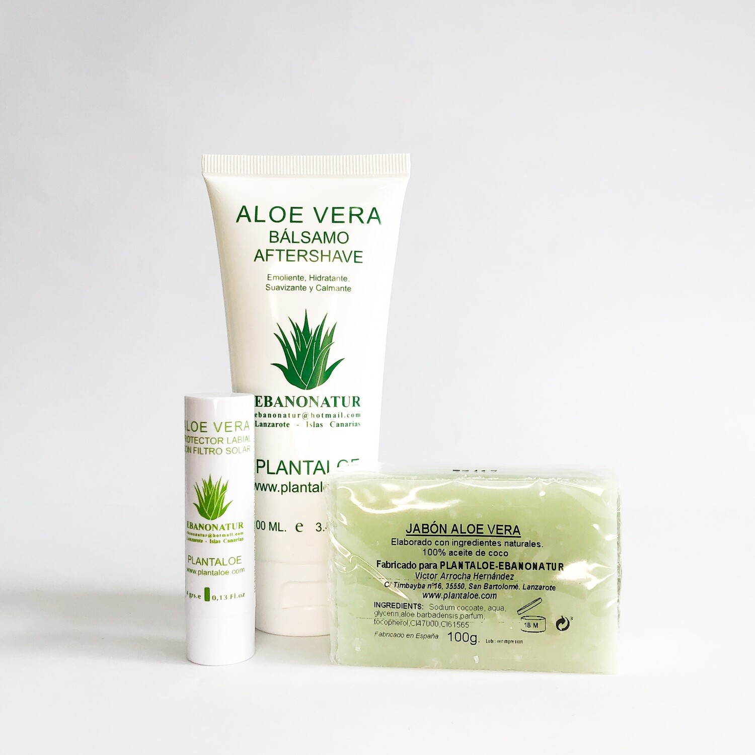 Ebanonatur Pack de viaje 7  Aloe Vera (After Shave + jabón + labial)