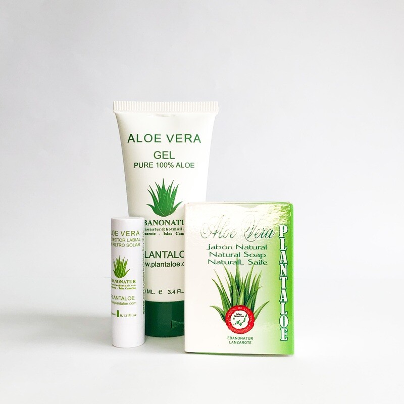 Ebanonatur Pack de viaje 2  Aloe Vera (Gel + jabón + labial)