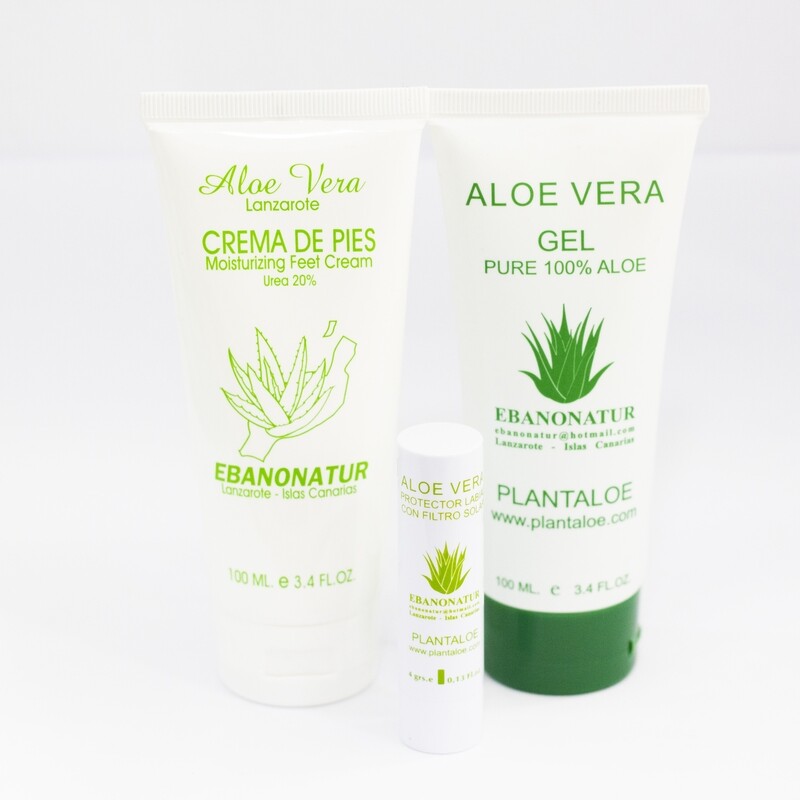 Ebanonatur Pack de viaje 9  Aloe Vera (Gel + crema de pies + Labial)