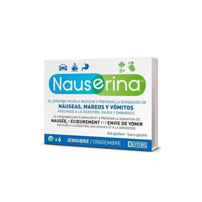 Nauserina para Nauseas, Mareos y Vomitos (6 comprimidos)