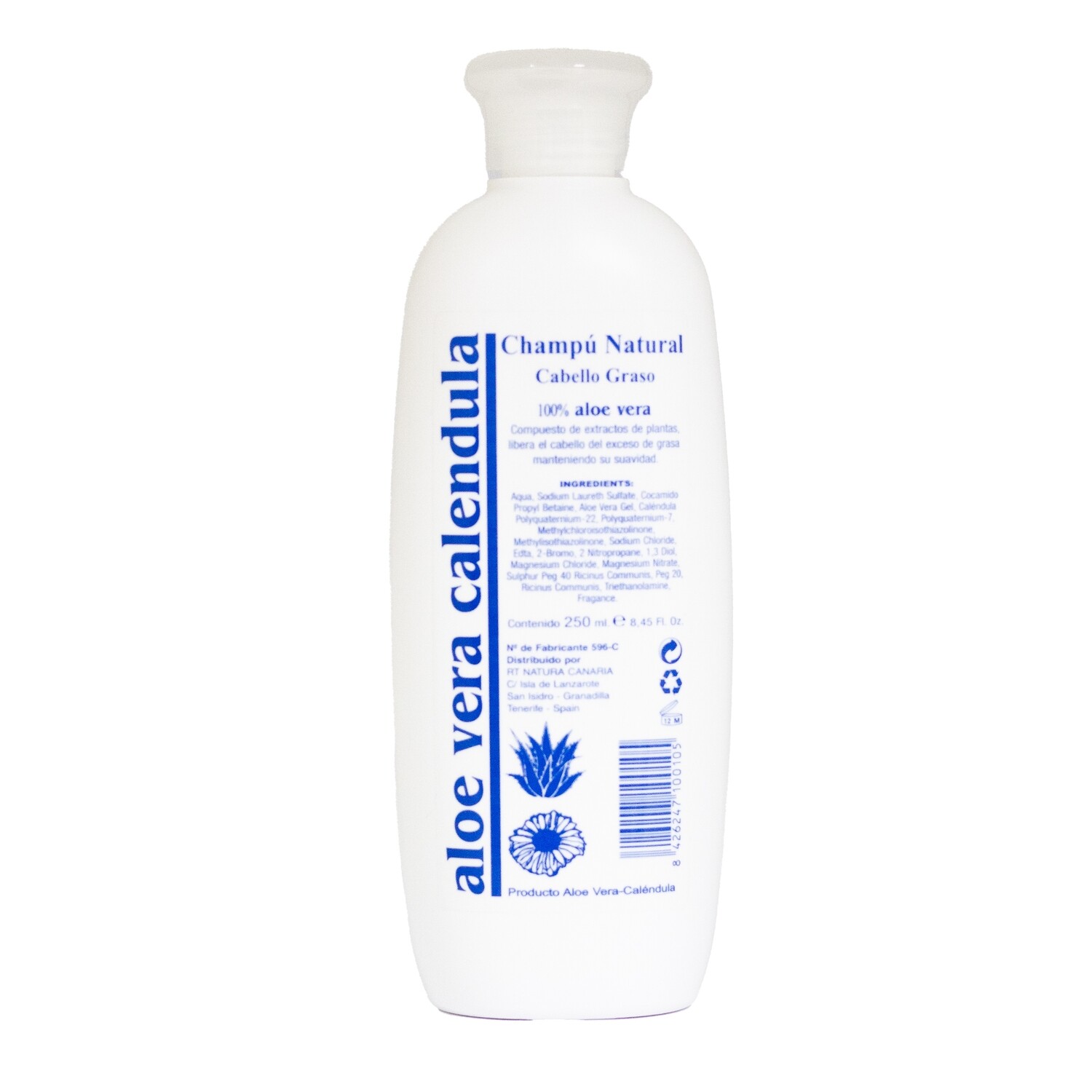 Champú Aloe Vera + Calendula para cabello graso (250ml)