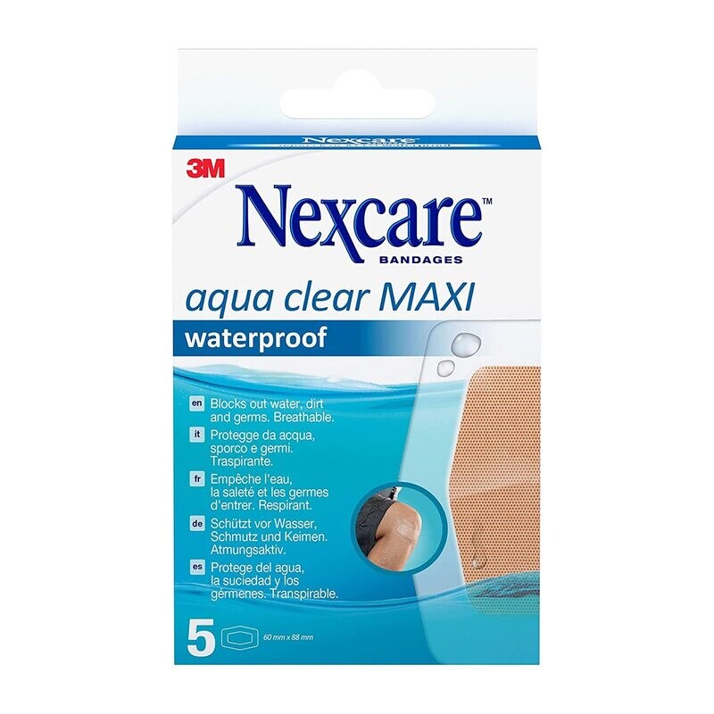 3M Nexcare Tiras Aqua Clear Maxi (60mm X 88mm) (Pack 5)