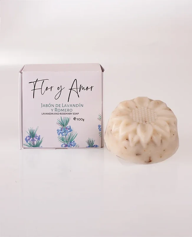 JABON DE LAVANDIN Y ROMERO (100G) FLOR Y AMOR