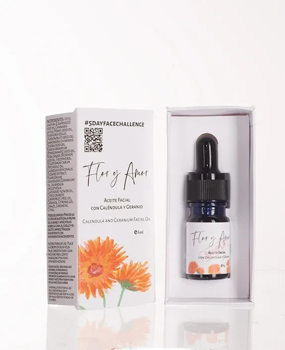 ACEITE FACIAL CON CALENDULA Y GERANIO (4ML) FLOR Y AMOR