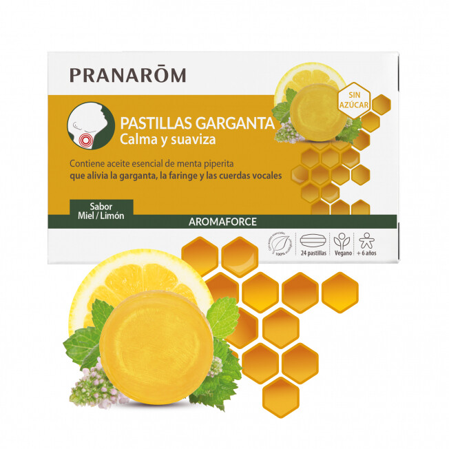 Pranarom Pastillas de Garganta (Miel y Limón) (24 pastillas)