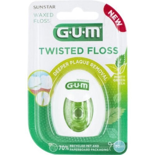 GUM Twisted Floss Seda Dental con Cera de Té Verde-menta (30ml)