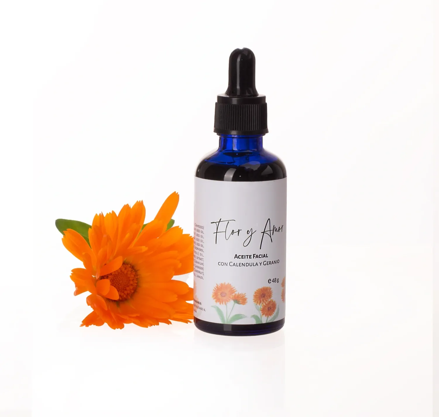 Flor y Amor Aceite Facial con Calendula y Geranio (48 gr)