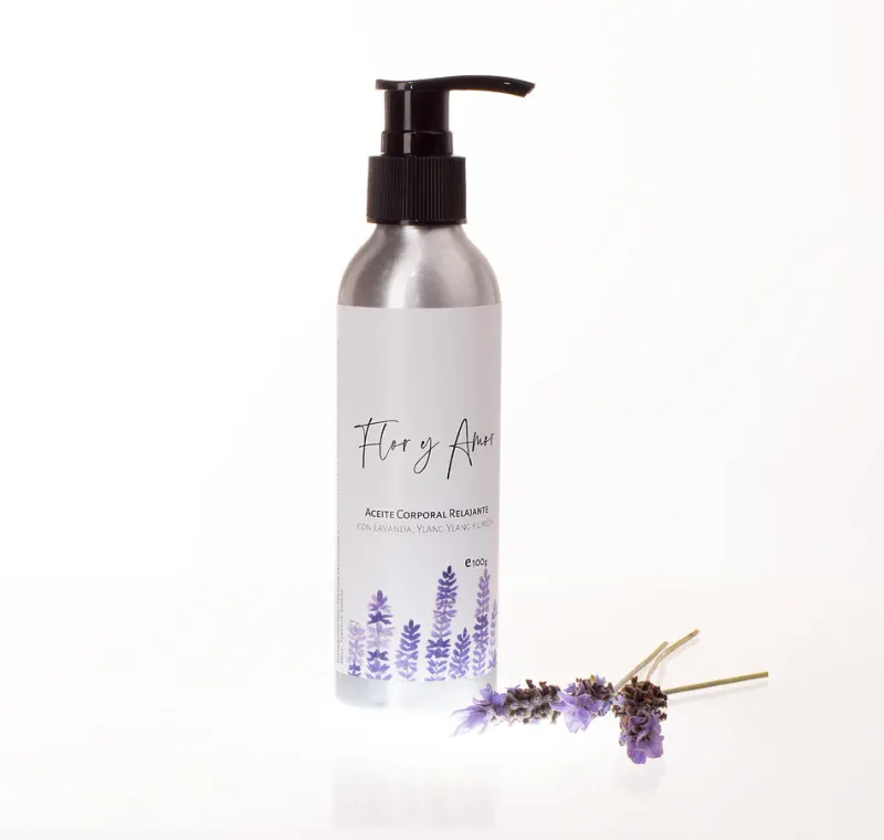 Flor y Amor Aceite Corporal Relajante de Lavanda, Ylang Ylang y Limón (100ml)