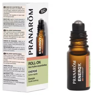 Pranarom Aromaboost Energy - Roll-On Energético con Aceites Esenciales Ecológicos (5 ml)