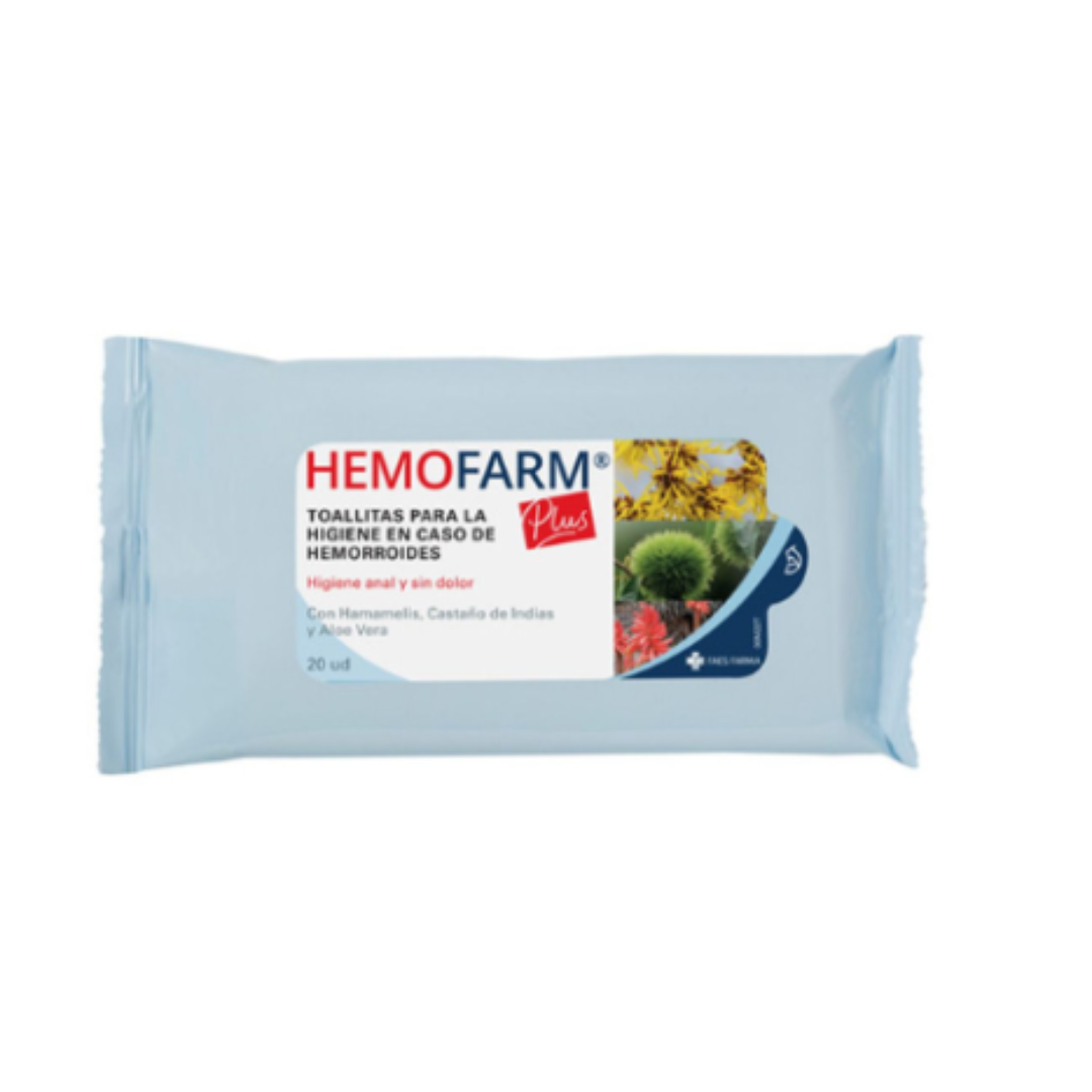 Hemofarm Plus Toallitas Higiene Anal Sobre (20 unidades)