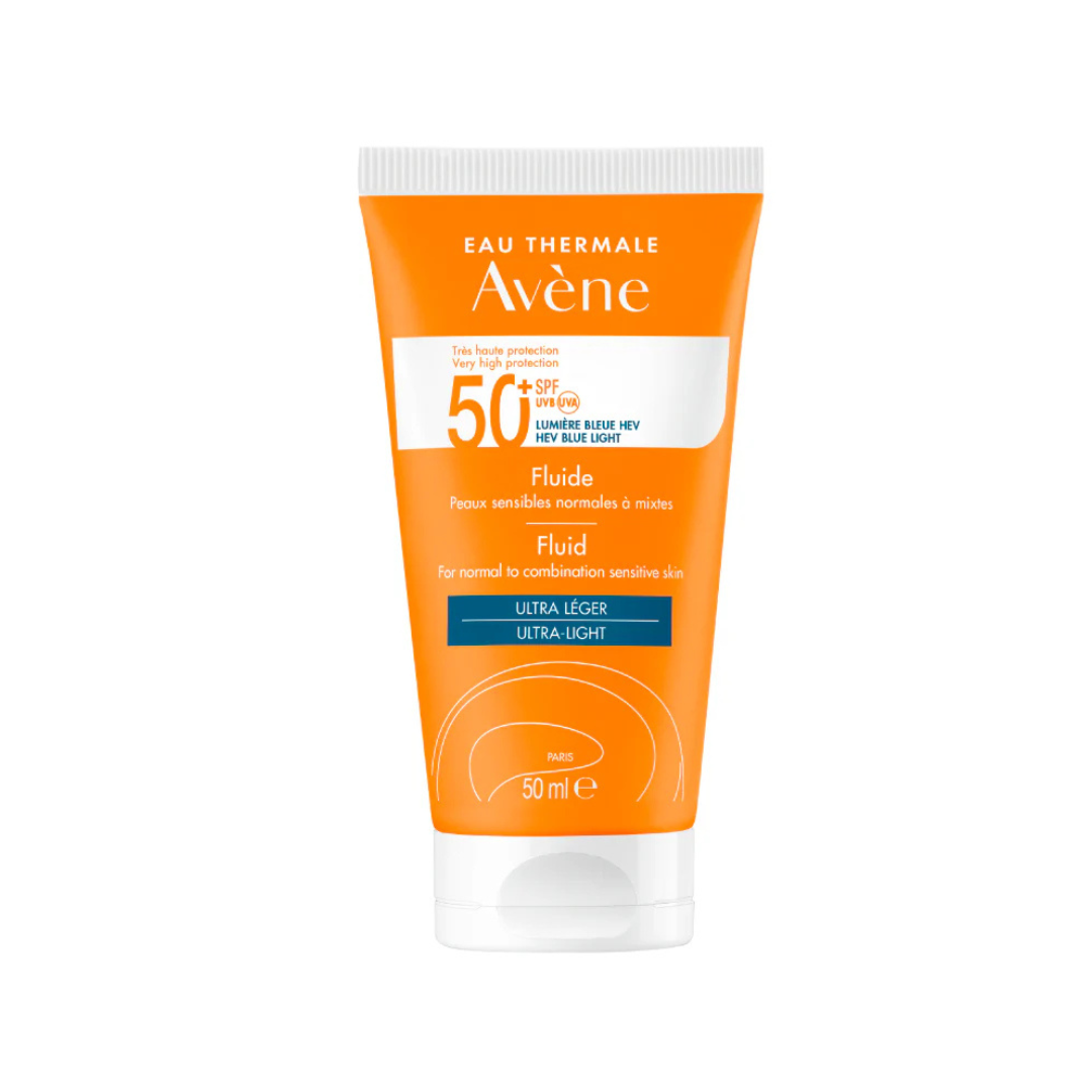 Avène Solar Fluido Ultra resistente al agua/testado en condiciones Extremas Rostro y cuero(SFP50+) (50 ml)