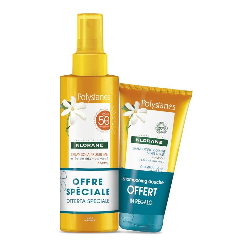 Klorane Spray Solar Sublime SPF50 200ml+Champú After Sun (75 ml) REGALO