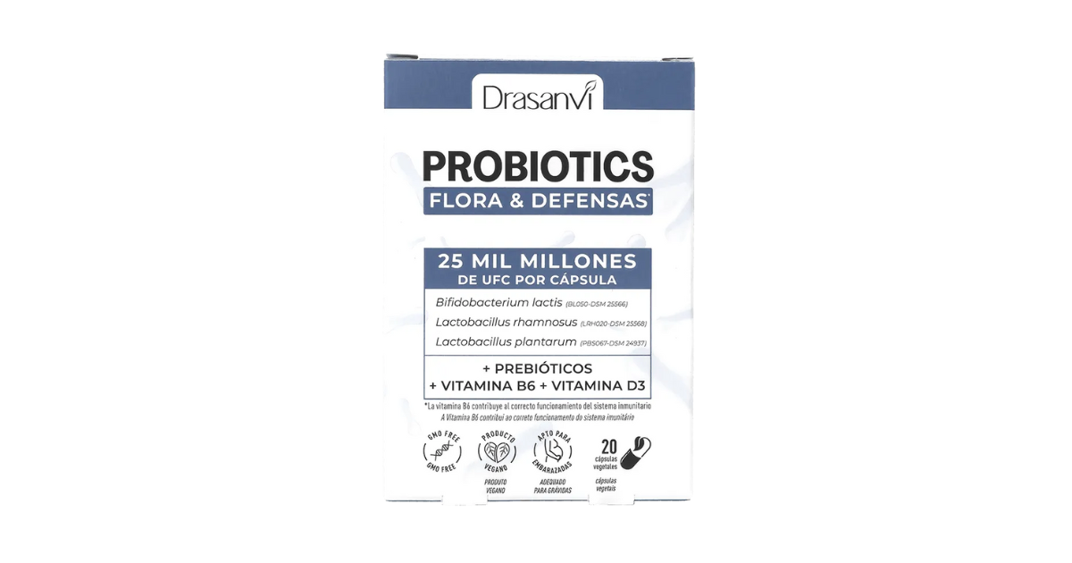Drasanvi Probioticos Flora&Defensas  (20 cápsulas) Drasanvi Probioticos Flora&Defensas  (20 cápsulas)