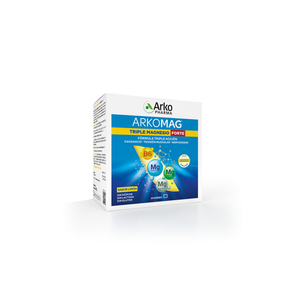 Arkopharma Arkomag Triple Magnesio Forte (20 Sobres) Sabor Limon Arkopharma Arkomag Triple Magnesio Forte (20 Sobres) Sabor Limon