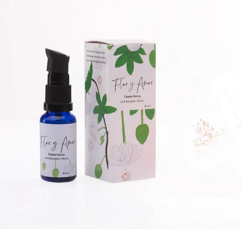 Crema Facial con Baobab y Rosa Flor y Amor