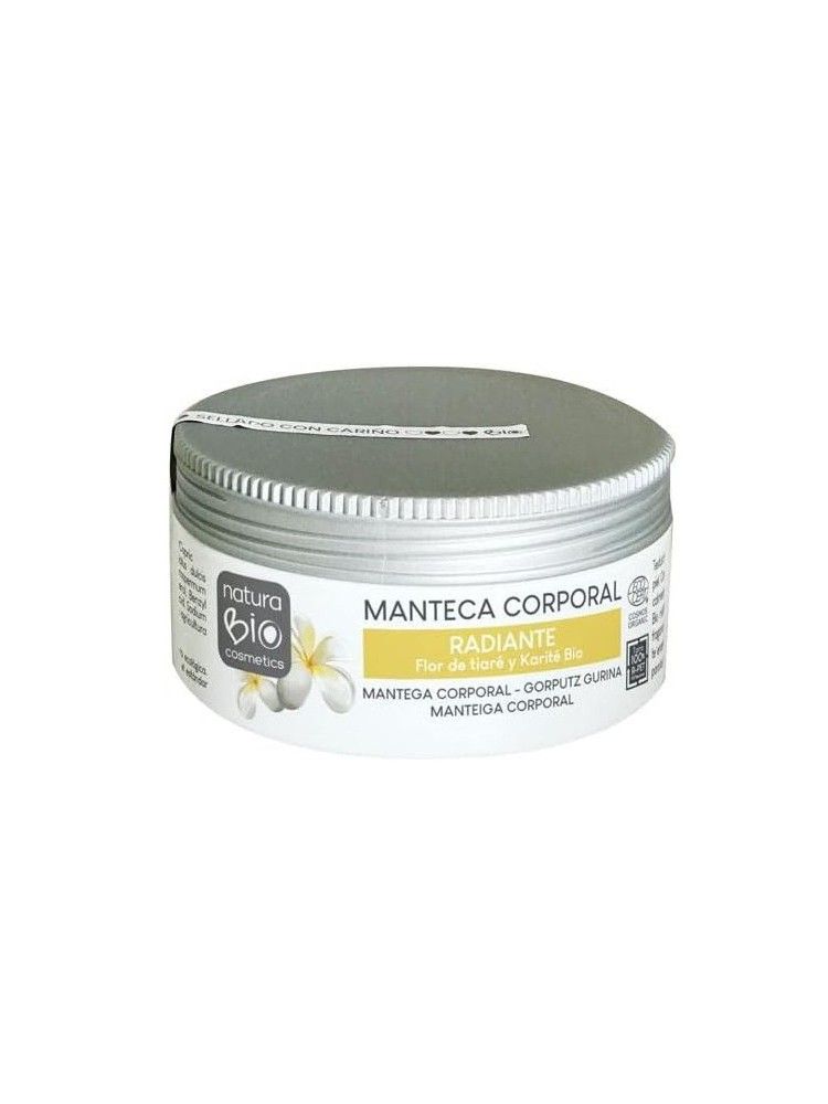 Manteca corporal Radiante Flor de tiaré & karité Bio Naturabio 200 ml Manteca corporal Radiante Flor de tiaré & karité Bio Naturabio 200 ml