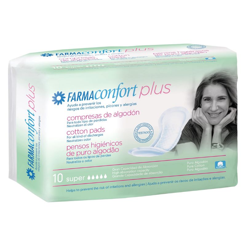 Farmaconfort plus compresas de algodón super 10