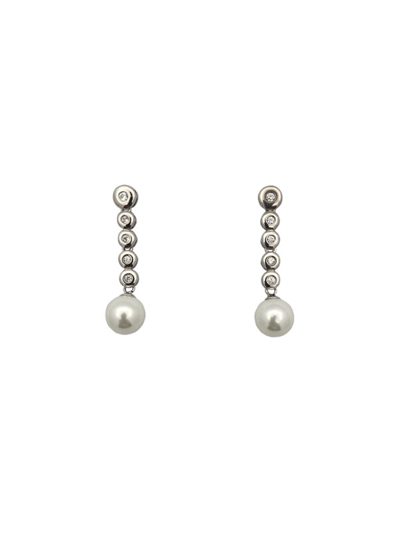 Pendientes perla y circonitas