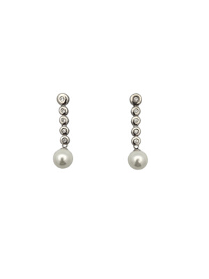 Pendientes perla y circonitas