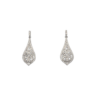 Pendientes vintage de plata con circonitas