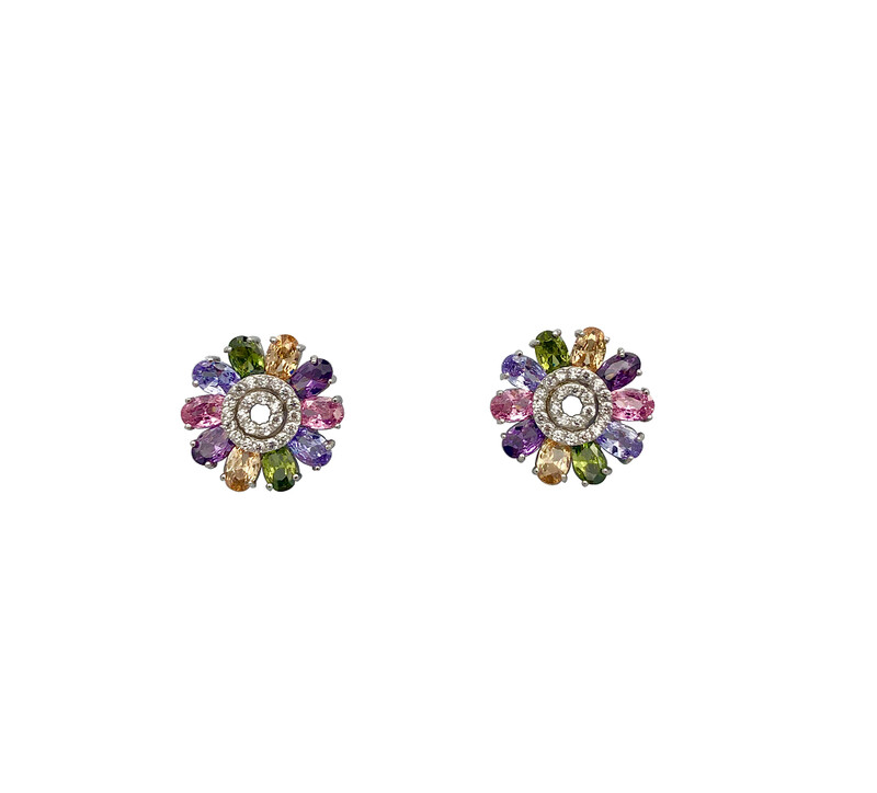 Pendientes flor  multicolor