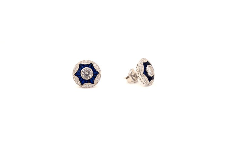 Pendientes ojo de perdiz redondos flor