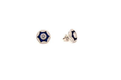 Pendientes ojo de perdiz redondos flor