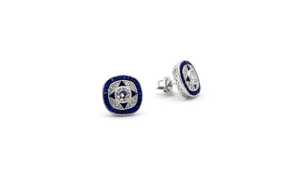 Pendientes ojo de perdiz art déco