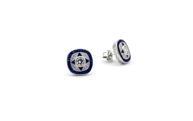 Pendientes ojo de perdiz art déco