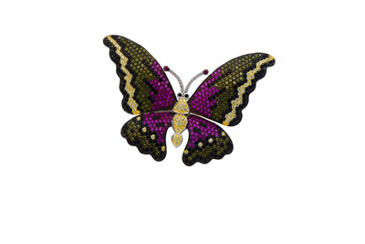 Broche mariposa grande oscura