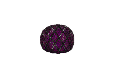 Anillo pave plata granate