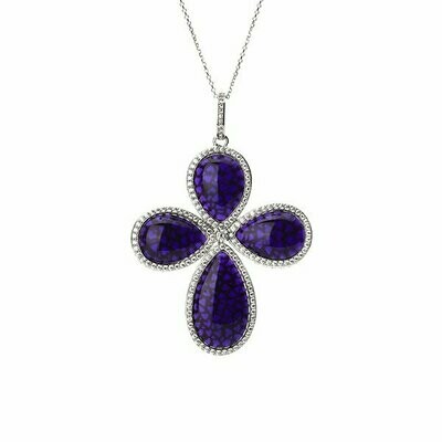 Colgante plata con cruz color