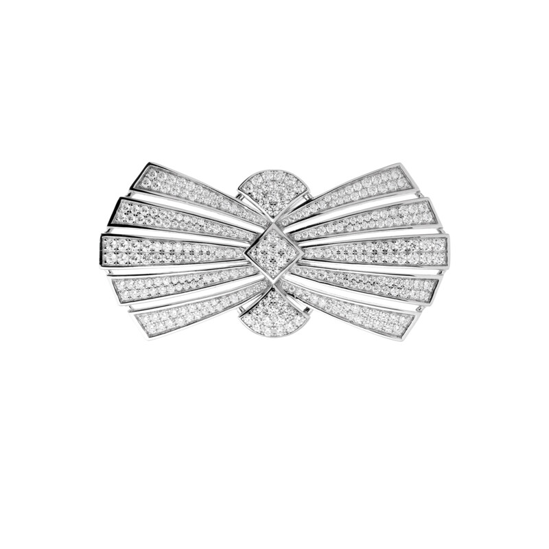 Broche lazo  plata y circonitas